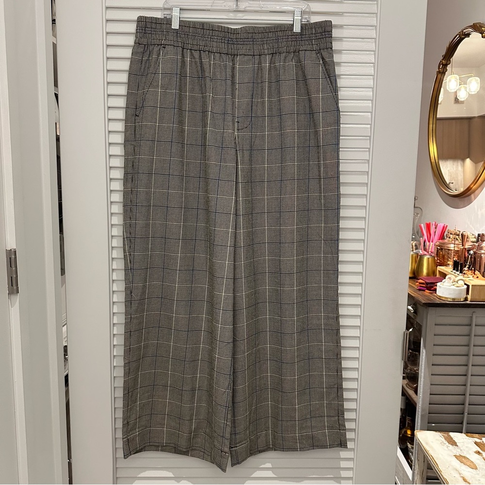 Madewell Carley Wide-Leg Pants in Plaid